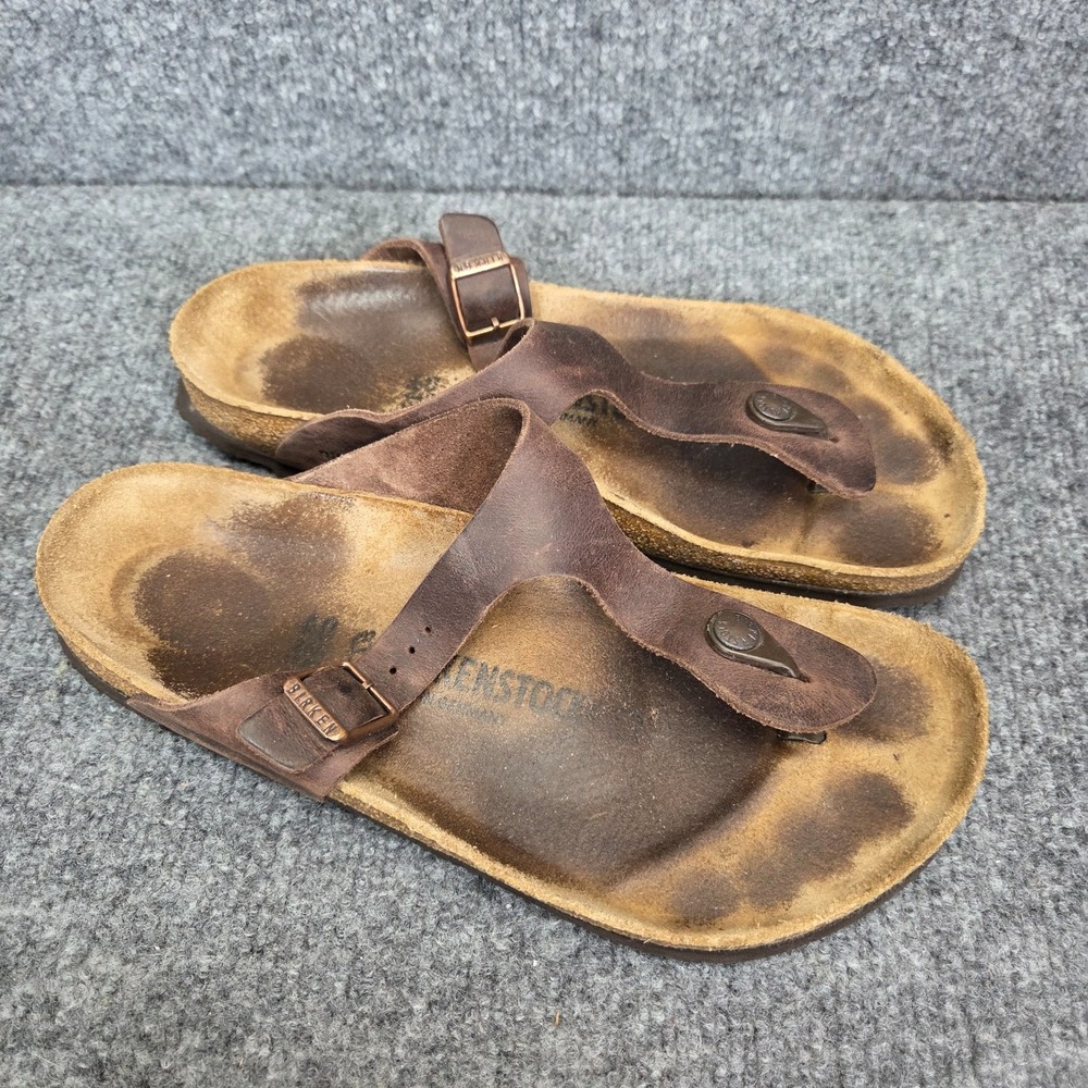 Birkenstock Gizeh Brown Leather Women's Sandals Shoes Size 40 L9 260cm